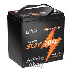 LiTime 51.2V 30Ah GC2 Lithium Battery 60A BMS Max. 8P For Golf Cart Lawn Mower