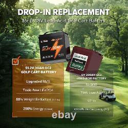 LiTime 51.2V 30Ah GC2 Lithium Battery 60A BMS Max. 8P For Golf Cart Lawn Mower