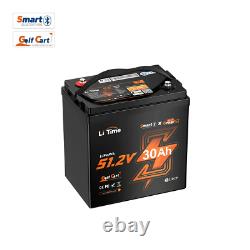 LiTime Bluetooth 48V 30Ah GC2 Lithium Golf Cart Battery 100A BMS with 18A Charger
