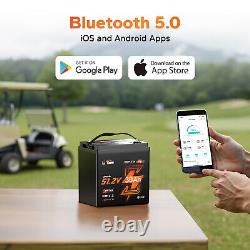 LiTime Bluetooth 48V 30Ah GC2 Lithium Golf Cart Battery 100A BMS with 18A Charger