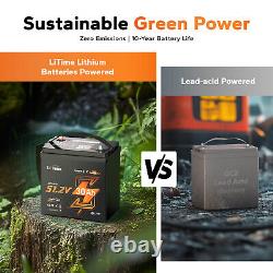 LiTime Bluetooth 48V 30Ah GC2 Lithium Golf Cart Battery 100A BMS with 18A Charger
