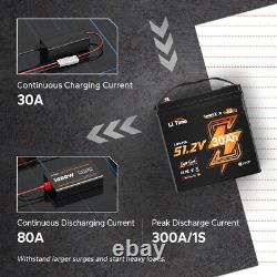 LiTime Bluetooth 48V 30Ah GC2 Lithium Golf Cart Battery 100A BMS with 18A Charger