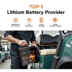 LiTime Bluetooth 48V 30Ah GC2 Lithium Golf Cart Battery 100A BMS with 18A Charger