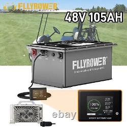Lifepo4 48V 105AH Golf Cart Battery with 200A BMS 15000+ Deep Cycles+20A Charger