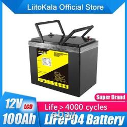 LiitoKala 12V 12.8V 100Ah-300Ah LiFePO4 Battery RV Campers Golf Cart Off-Road