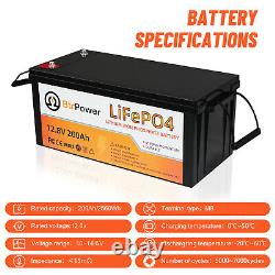 Lithium LiFePO4 Battery 12V 200Ah 200A BMS for Golf Cart Marine RV Solar System