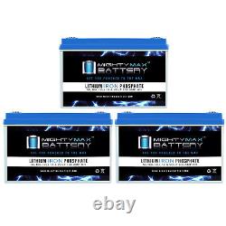 Mighty Max 12V 100AH Lithium Battery Replaces Kaddy E-Caddy Golf Cart 3 Pack