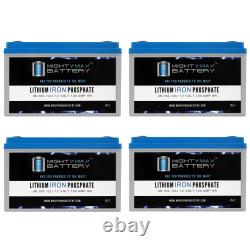 Mighty Max 12V 100AH Lithium Battery Replaces Kaddy E-Caddy Golf Cart 4 Pack