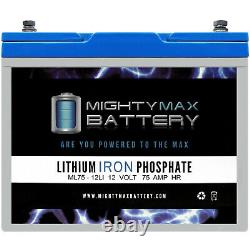Mighty Max 12V 75AH Lithium Battery Replacement for Solar Golf Cart RV