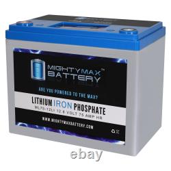 Mighty Max 12V 75AH Lithium Battery Replacement for Solar Golf Cart RV