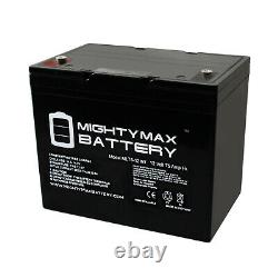 Mighty Max 12V 75Ah Internal Thread Battery Replacement for Solar Golf Cart RV