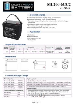 Mighty Max 6V 200AH SLA Replacement Battery Compatible with EZGO TXT Golf Cart