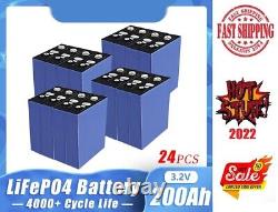 NEW 24pcs 3.2v 200Ah Lifepo4 Battery RV Solar System Campers Golf Cart Off-Road