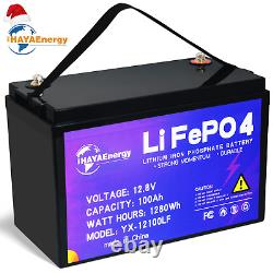 NEW LiFePO4 12V 100Ah Lithium Battery Deep Cycle Rechargeable for Solar RV Boat