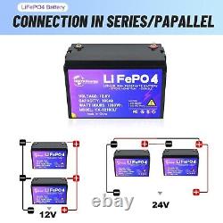 NEW LiFePO4 12V 100Ah Lithium Battery Deep Cycle Rechargeable for Solar RV Boat