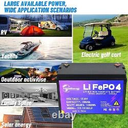 NEW LiFePO4 12V 100Ah Lithium Battery Deep Cycle Rechargeable for Solar RV Boat