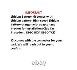New 48v 105Ah Lithium Ion Golf Cart Battery and Charger with Free Shipping