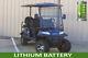 New Blue / Black Lithium Battery 48v Electric Golf Cart Lifted 6 Passenger Limo