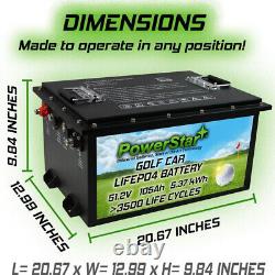 PowerStar 48V 105Ah LiFePO4 Lithium Battery for Club Car Golf Cart