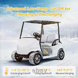 Power Queen 36V 45Ah GC2 Bluetooth LiFePO4 Lithium Battery 90A BMS for Golf Cart