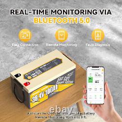 Power Queen 36V/72V 100Ah Bluetooth LiFePO4 Battery BMS Golf Cart Outboard Motor