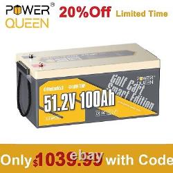 Power Queen 48V 100Ah Bluetooth Golf Cart Lithium Battery Low Temp. Cut Off BMS