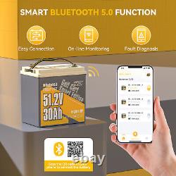 Power Queen 48V 30Ah Bluetooth Low Temp Golf Cart Lithium Battery BMS Deep Cycle