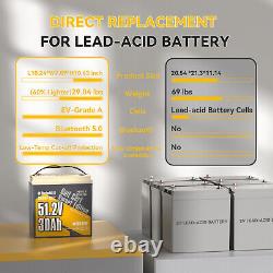 Power Queen 48V 30Ah Bluetooth Low Temp Golf Cart Lithium Battery BMS Deep Cycle