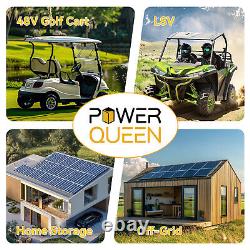 Power Queen 48V 30Ah Bluetooth Low Temp Golf Cart Lithium Battery BMS Deep Cycle