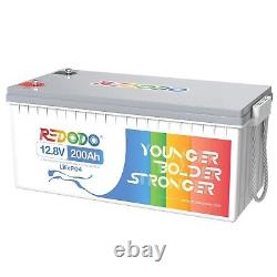 Redodo 12V 200Ah LiFePO4 Lithium Battery for RV Off-grid Solar Camper Marine