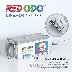 Redodo 12V 200Ah LiFePO4 Lithium Battery for RV Off-grid Solar Camper Marine