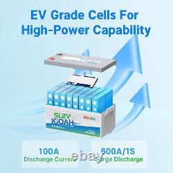 Redodo 48V 100Ah Golf Cart LiFePO4 Battery with 200A BMS Bluetooth, Low Temp