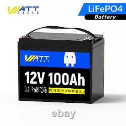 Refurbished! WattCycle 12V 100Ah LiFePO4 Lithium Battery Low-Temp For RV Marine
