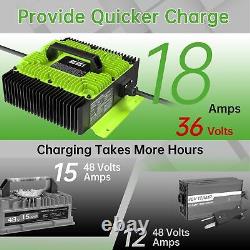 Smart Fast 36V 18A Golf Cart Battery Charger for EZGO TXT withD Style Plug BT App
