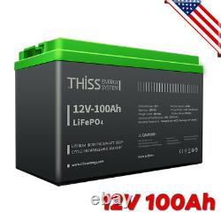 THISS 12Volt 100Ah Deep Cycle AGM Rechargeable Lithium Solar Battery Off Grid RV