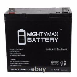 TWO 12V 55AH 22NF Batteries for Scooters, Power Chairs, Golf Carts, etc