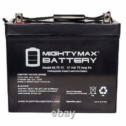TWO 12V 75AH GRP 24 Batteries for Scooters, Power Chairs, Golf Carts, etc