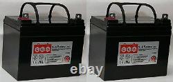 (Two) 12V 35AH Industrial AGM Battery for UPS, Golf Cart, Wheelchair, Scooter