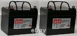 (Two) 12V 35AH Light Trolling Motor Sealed Battery Sevylor Minn Kota Golf Cart