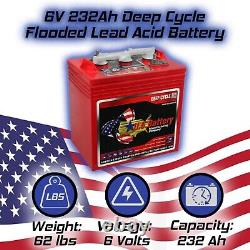 US Battery Deep Cycle Golf Cart 6V 232 Amp Hour Battery GC2 Group Size
