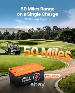 VEVOR 36V 105Ah Golf Cart Lithium Battery with LCD Monitor and 4000+ Cycles