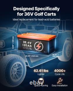 VEVOR 36V 105Ah Golf Cart Lithium Battery with LCD Monitor and 4000+ Cycles