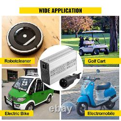 VEVOR 48V 15A Golf Cart Battery Charger Club Car Charger 3 Pin Round Plug / LED