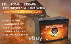 VMAX MB127 12V 100Ah Group 27 AGM Deep Cycle Battery for golf carts req. Grp27