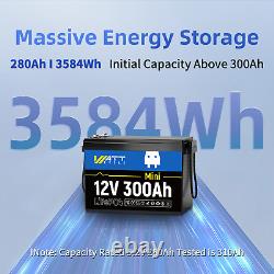 WattCycle 12V 300Ah Mini LiFePO4 Lithium Battery Deep Cycle 200A BMS For RV Home