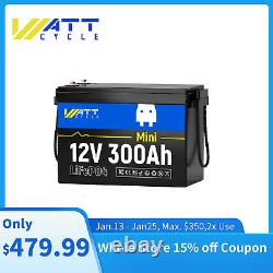WattCycle 3840Wh 12V 300AH LiFePO4 Lithium Battery Deep Cycle BMS Solar RV Home