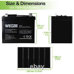 Weize 12V 75AH SLA Replacement Battery for Scooter Wheelchair Mobility UB12750