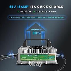 YILEIDE E800W Seris 48V15A Golf cart Battery Charger with Plug and Cable