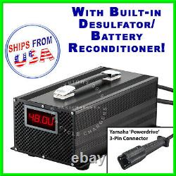 Yamaha 48V 17A G29 3-Pin Golf Cart Battery Charger withDesulfator Reconditioner