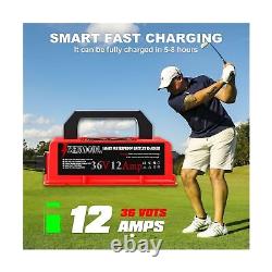 ZEKOODL 36 Volt Golf Cart Battery Charger for EZGO, 12 Amp Trickle Charge Golf